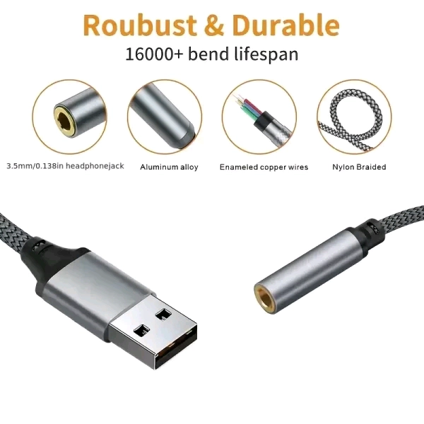 USB to 3.5mm Jack Audio Adapter