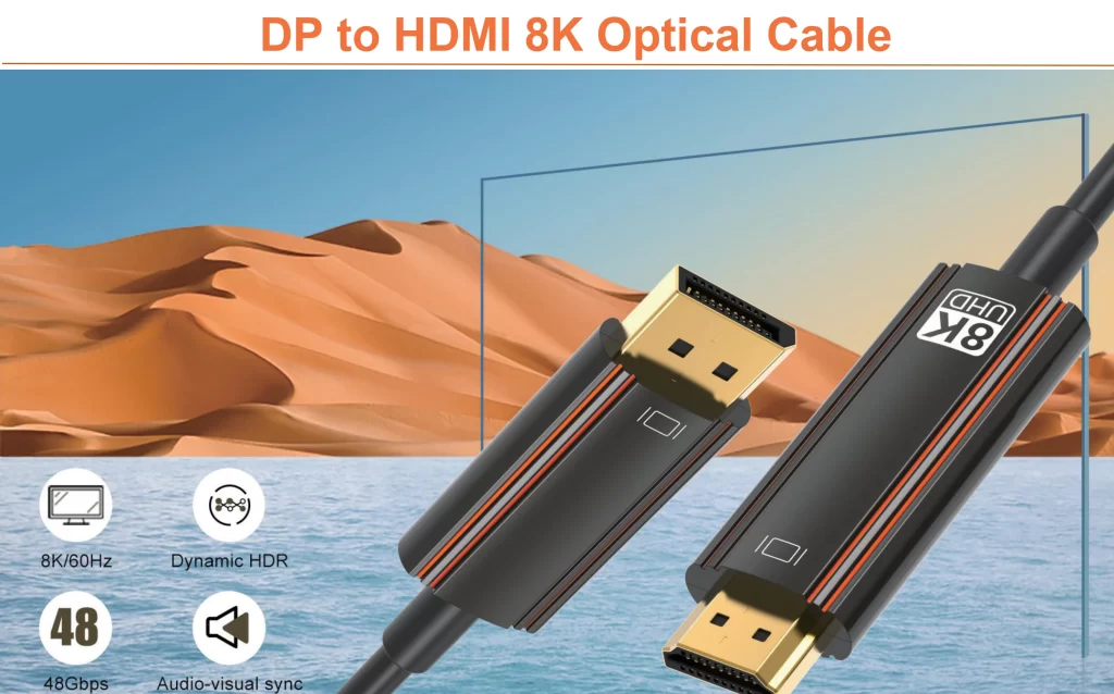 Custom DP to 8K HDMI Optical Cable