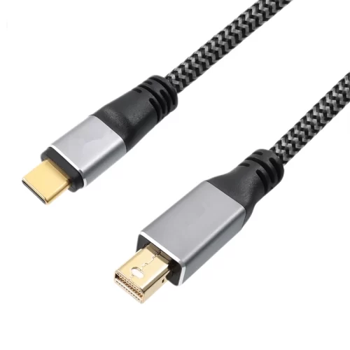 USB-C Mini DP Cable Supports 4K@60HZ Aluminum Shell Portable Braided Gold Plated PVC Jacket Laptop HDTV Projector HDMI Video
