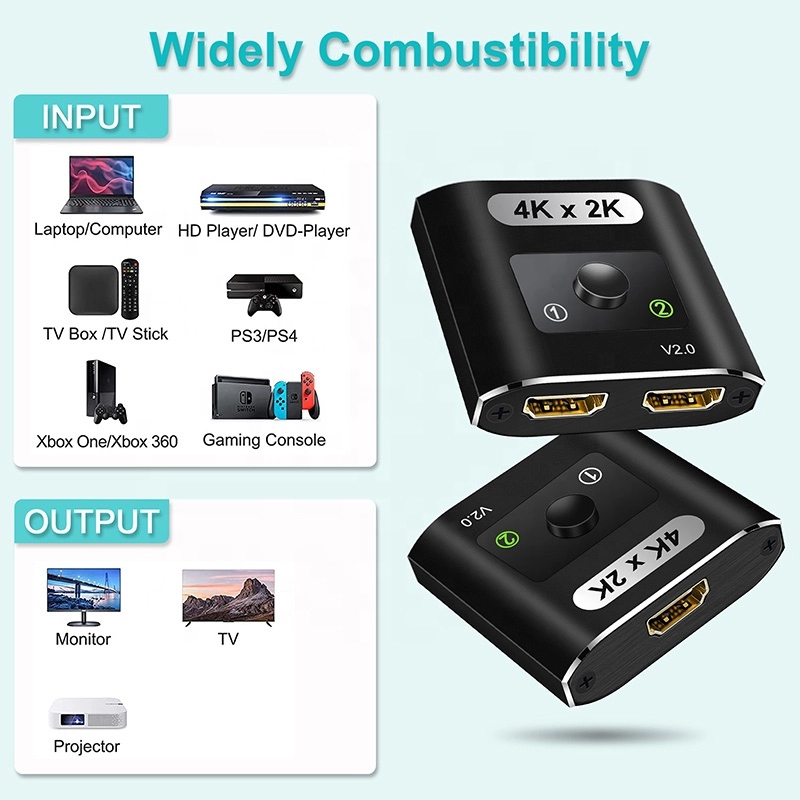 4K HDMI Switcher 2 in 1 Bi-Directional