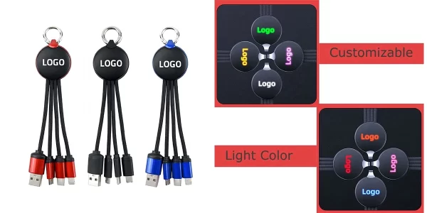 Custom LED Logo Promotional Charging Keychain