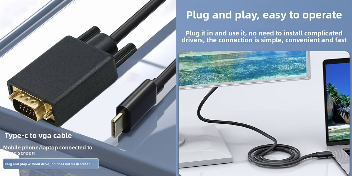 Home 42 type c to vga cable manufacturer