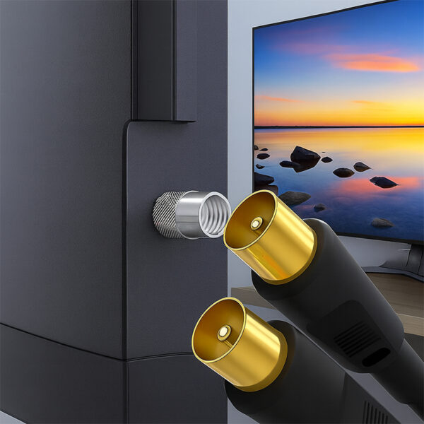 Coaxial TV Cable 9.5mm Male/Female Gold Plated PVC Jacket 5m Model 1500032 White HDTV Audio Computer/Home Use 2 04