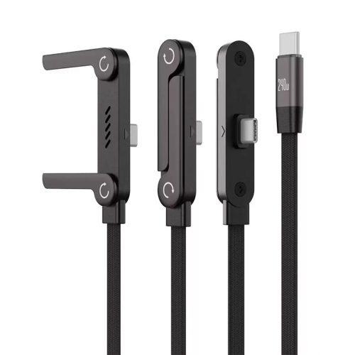 2-in-1 Invisible Stand Charging Cable, Multi Charger Cord with Type C Multi-Angle Adjustable Stand,240W Fast Charging Cable